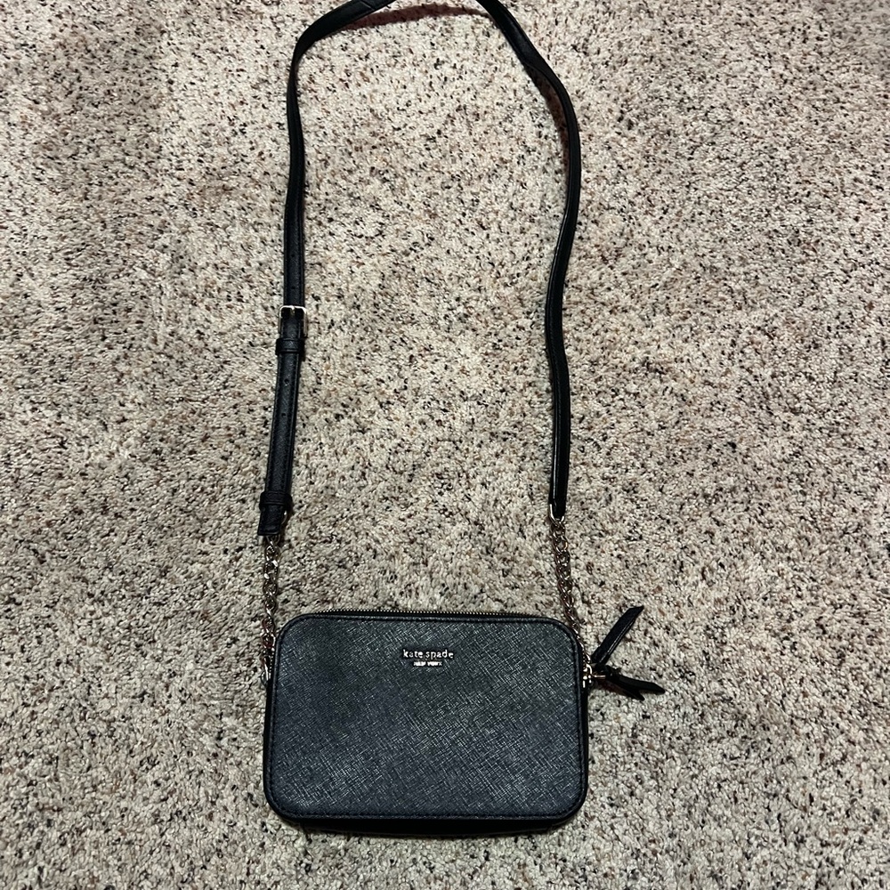 kate spade Black Textured Crossbody Camera Bag